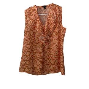 3/$35🌻 Ann Taylor Sleeveless Ruffle Blouse